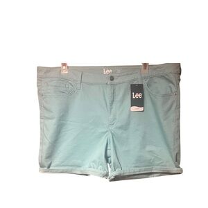 Lee Regular Fit Mid‎ Rise Teal Denim Shorts NWT